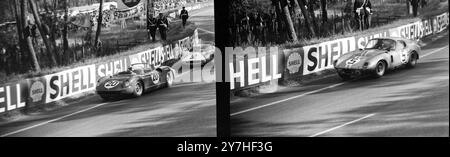 PILOTI FERRARI JEAN GUICHET E NINO VACARELLA DURANTE LA GARA DI LE MANS IN FRANCIA / ; 22 GIUGNO 1964 Foto Stock