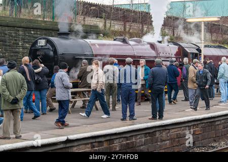 6201 Princess Elizabeth alla stazione di Bury, sulla East Lancs Railway Foto Stock