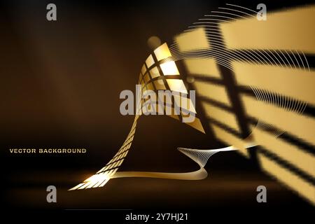 Astratto lucido colore oro onda sfondo lusso Illustrazione Vettoriale