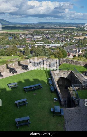 Muro difensivo esterno orientale dello sperone francese al castello di Stirling. Stirling, Stirlingshire, Scozia. Foto Stock