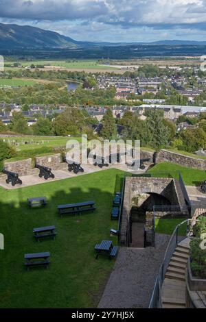 Muro difensivo esterno orientale dello sperone francese al castello di Stirling. Stirling, Stirlingshire, Scozia. Foto Stock