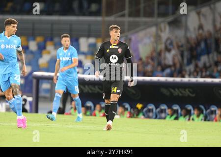 Napoli, Italia. 29 settembre 2024. Daniel Maldini durante la partita di calcio tra SSC Napoli e AC Monza allo stadio Diego Armando Maradona di Napoli. SSC Napoli vince 2-0. (Foto di Salvatore Esposito/Pacific Press) credito: Pacific Press Media Production Corp./Alamy Live News Foto Stock