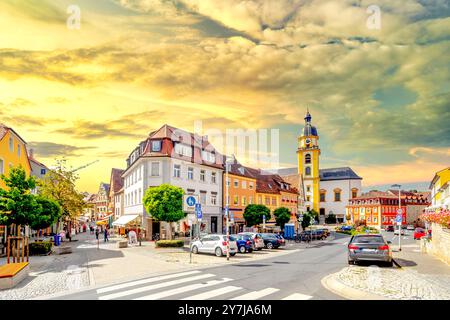 Città vecchia di Kitzingen, Germania Foto Stock