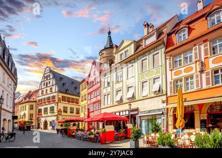 Città vecchia di Kitzingen, Germania Foto Stock