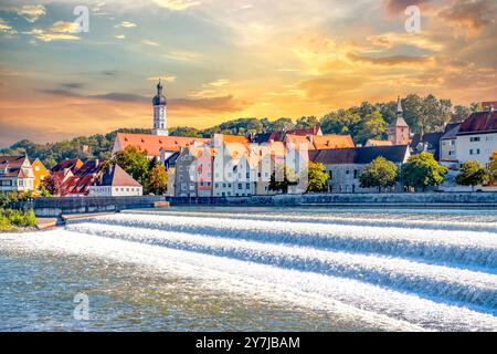 Città vecchia di Landsberg am Lech, germania Foto Stock
