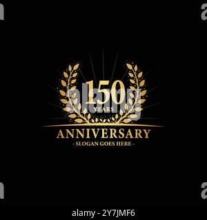 150 anni per festeggiare l'anniversario. modello di design per il 150° anniversario. Vettore e illustrazione. Illustrazione Vettoriale