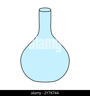 Matraccio chimico a fondo sferico, concetto di ritorno a scuola, illustrazione vettoriale a forma di doodle Illustrazione Vettoriale