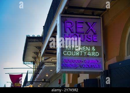 Rex House Kitchen and Courtyard in Bourbon Street a New Orleans Foto Stock