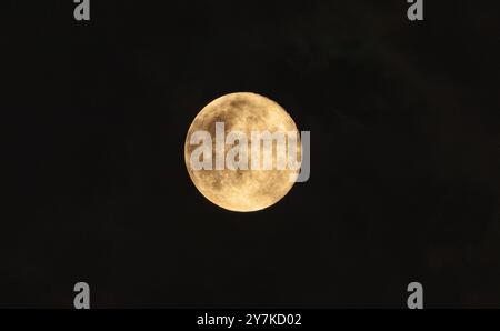 Eglisau, Svizzera, 20 agosto 2024: Vista del satellite terrestre la luna. Attualmente si trova a meno di 376'000 chilometri di distanza. Secondo l'astrologe Foto Stock