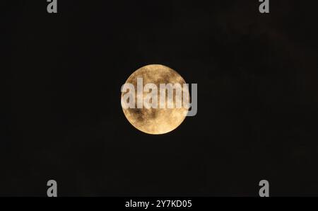 Eglisau, Svizzera, 20 agosto 2024: Vista del satellite terrestre la luna. Attualmente si trova a meno di 376'000 chilometri di distanza. Secondo l'astrologe Foto Stock