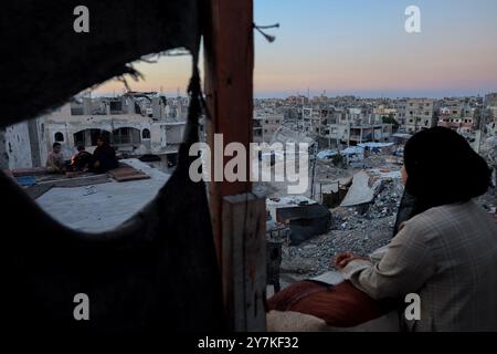 Gaza, Gaza, Palestina. 30 settembre 2024. Vita quotidiana nella città di Khan Yunis, a sud della Striscia di Gaza, il 30 settembre 2024. (Credit Image: © Saher Alghorra/ZUMA Press Wire) SOLO PER USO EDITORIALE! Non per USO commerciale! Foto Stock