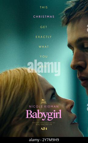 Babygirl (2024) è un film diretto da Halina Reijn e interpretato da Nicole Kidman e Harris Dickinson. Un CEO altamente potente mette a rischio la sua carriera e la sua famiglia quando inizia una relazione torrida con il suo stagista molto più giovane. Poster US Advance ***SOLO PER USO EDITORIALE***. Credito: BFA / A24 Foto Stock