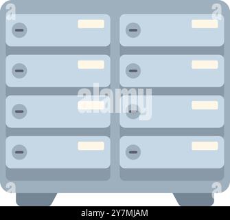 Server rack fornisce potenza di elaborazione per l'archiviazione e l'elaborazione dei dati Illustrazione Vettoriale