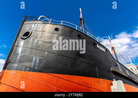 Nave a vapore SS Robin costruita nel 1890, Trinity Buoy Wharf, Londra, Inghilterra Foto Stock