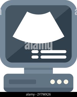 Macchina a ultrasuoni che visualizza il feto sullo schermo durante la scansione di gravidanza presso la clinica Illustrazione Vettoriale