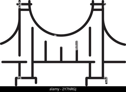 Disegno del logo dell'illustrazione vettoriale dell'icona del ponte Illustrazione Vettoriale