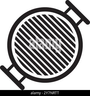 disegno del logo dell'illustrazione vettoriale dell'icona del barbecue Illustrazione Vettoriale