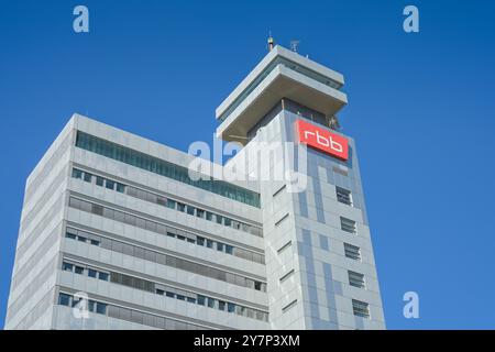 RBB, grattacielo, centro di trasmissione, Rundfunk Berlin Brandenburg, Masurenallee, Charlottenburg, Berlino, Germania, Hochhaus, Sendezentrum, Germania Foto Stock