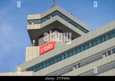 RBB, grattacielo, centro di trasmissione, Rundfunk Berlin Brandenburg, Masurenallee, Charlottenburg, Berlino, Germania, Hochhaus, Sendezentrum, Germania Foto Stock