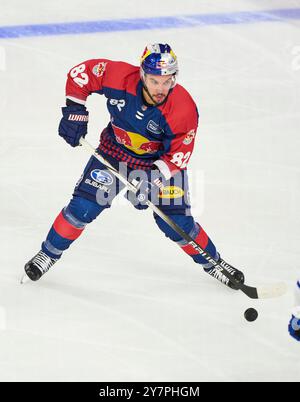 Christopher Desousa, EHC RB MUC 82 nell'amichevole del Global Series Challenge EHC RB MUENCHEN - BUFFALO SABERS 0-5 al SAP Garden di Monaco, Germania, 27 settembre 2024. Stagione 2024/2025, giorno della partita x, fotografo: Peter Schatz Foto Stock