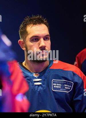 Christopher Desousa, EHC RB MUC 82 nell'amichevole del Global Series Challenge EHC RB MUENCHEN - BUFFALO SABERS 0-5 al SAP Garden di Monaco, Germania, 27 settembre 2024. Stagione 2024/2025, giorno della partita x, fotografo: Immagini ddp / immagini a stella Foto Stock