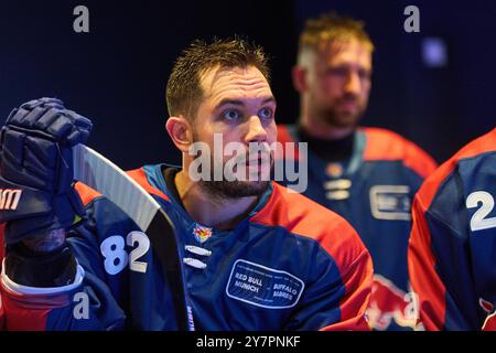 Christopher Desousa, EHC RB MUC 82 nell'amichevole del Global Series Challenge EHC RB MUENCHEN - BUFFALO SABERS 0-5 al SAP Garden di Monaco, Germania, 27 settembre 2024. Stagione 2024/2025, giorno della partita x, fotografo: Immagini ddp / immagini a stella Foto Stock