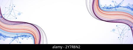 Sfondo colorato astratto con molte linee intersecanti. Illustrazione vettoriale disegnata a mano. Illustrazione Vettoriale