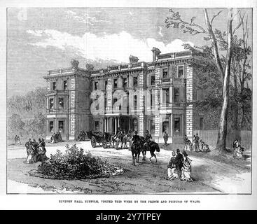 Elveden Hall, Suffolk, visitata questa settimana dal Principe e Principessa di Galles.9 novembre 1872 Foto Stock
