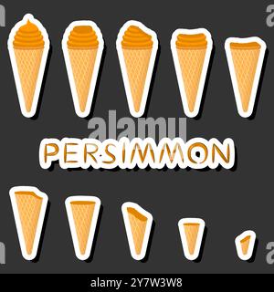 Un grande e colorato set di gelati da dessert naturali dalle forme diverse, composto da vari ingredienti, gelati di design dalle forme diverse dal menu di nutrienti biologici Illustrazione Vettoriale