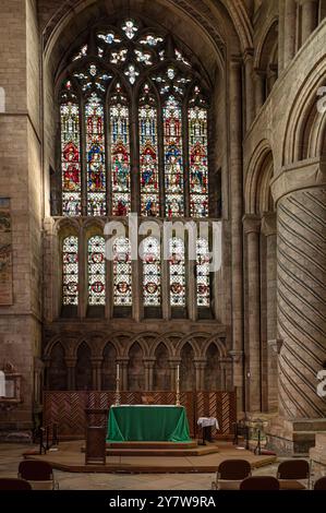 Il transetto nord della Cattedrale di Durham , Contea di Durham, Inghilterra Foto Stock