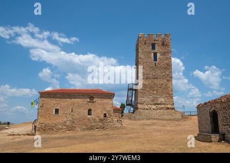 Nea Fokaia: Torre bizantina (San Paolo). Halkidiki, Grecia Foto Stock