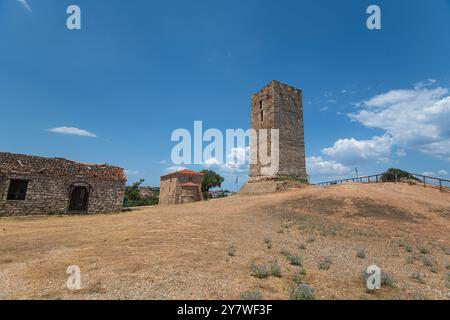 Nea Fokaia: Torre bizantina (San Paolo). Halkidiki, Grecia Foto Stock