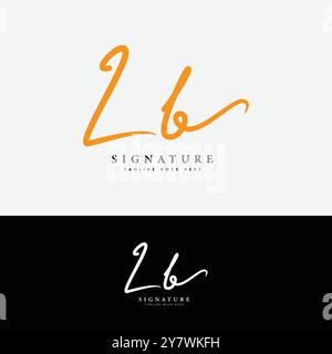Logo lettera iniziale L, B, LB. Logo della firma scritta a mano Alphabet LB Illustrazione Vettoriale