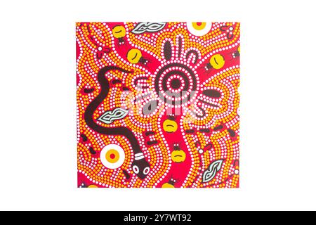 Pittura a punti aborigena indigena, Alice Springs, Northern Territory, Australia Foto Stock