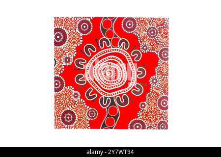 Pittura a punti aborigena indigena, Alice Springs, Northern Territory, Australia Foto Stock