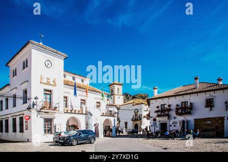 Grazalema, villaggio bianco nella Sierra de Grazalema, centro città, provincia di Cadice, Spagna Foto Stock