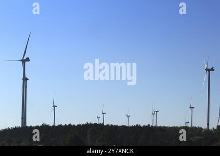 Turbine eoliche, settembre, Germania, Europa Foto Stock