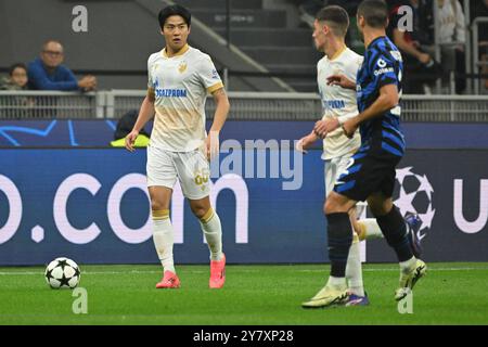 1 ottobre 2024; Stadio San Siro, Milano, Italia, UEFA Champions League Football, Inter Milan contro Stella Rossa Belgrado; Youngwoo Seol della Stella Rossa Foto Stock