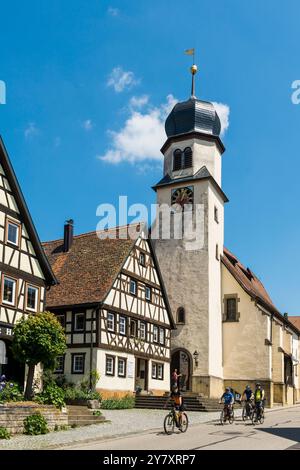 Langenburg, sul Jagst, vicino a Schwäbisch Hall, Baden-Württemberg, Germania Foto Stock