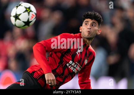 Eindhoven, Paesi Bassi. 1 ottobre 2024. EINDHOVEN, PAESI BASSI - 1 OTTOBRE: Ricardo Pepi del PSV prima della partita di UEFA Champions League 2024/25 fase MD2 tra il PSV Eindhoven e lo Sporting Clube de Portugal al Philips Stadion il 1° ottobre 2024 a Eindhoven, Paesi Bassi. (Foto di Joris Verwijst/Orange Pictures) credito: Orange Pics BV/Alamy Live News Foto Stock