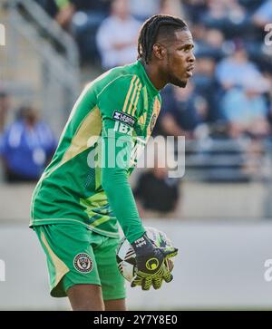 CHESTER, PA, USA - 25 AGOSTO 2024: Partita della Leagues Cup tra Philadelphia Union e Colorado Rapids a Subaru Park. ***SOLO PER USO EDITORIALE*** Foto Stock