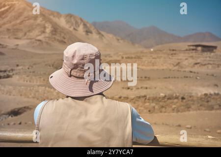 Sito archeologico della Sacra città di Caral, Perù. Caral è un sito patrimonio dell'umanità dell'UNESCO ed è considerata la città più antica delle Americhe. Foto Stock