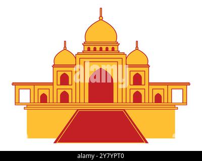 Cina tradizionale architettura di moschea antica edificio cinese religione viaggio turistico destinazione design set icona Illustrazione Vettoriale