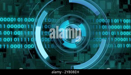 Immagine della scansione dell'oscilloscopio sulla codifica binaria Foto Stock