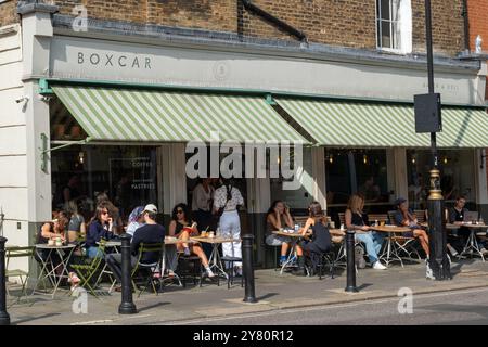 LONDRA - 26 AGOSTO 2024: Ristorante boxcar in Crawford Street a Marylebone, London West End Foto Stock