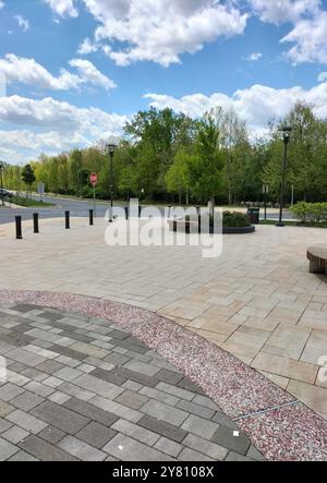 La bellezza della natura si fonde con le storiche case in legno in un parco nel Maryland Foto Stock
