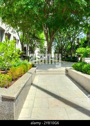 Cattura la bellezza architettonica del centro di Bethesda, Maryland, in una perfetta giornata di sole Foto Stock