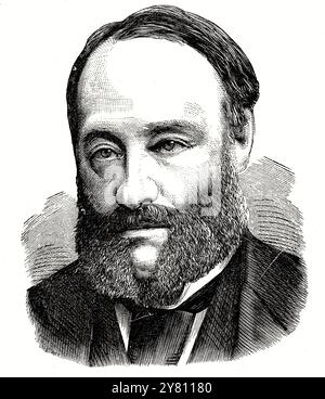 Ritratto di James Prescott Joule (1818-1889) incisione storica Foto Stock