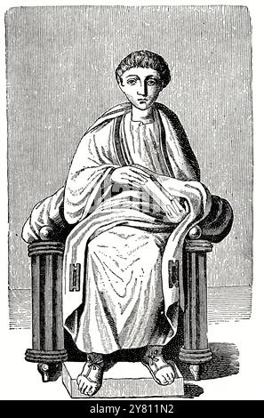 Virgilio (Publius Vergillus Maro 79-19 a.C.) - Ritratto, incisione storica Foto Stock