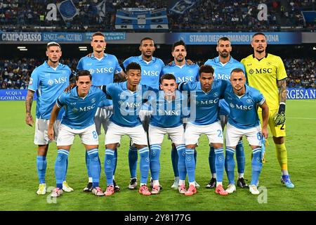 La squadra della SSC Napoli sta posato per la foto prima della partita di Coppa Italia Frecciarossa tra SSC Napoli e Palermo FC allo Stadio Diego Armando Foto Stock